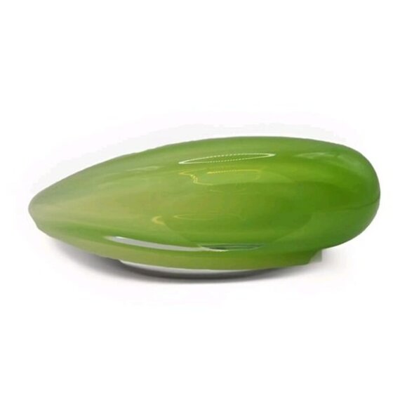 Adam Jablonski Green Crystal Banana Pepper Collectible Art Glass Handmade Poland - Picture 2 of 13